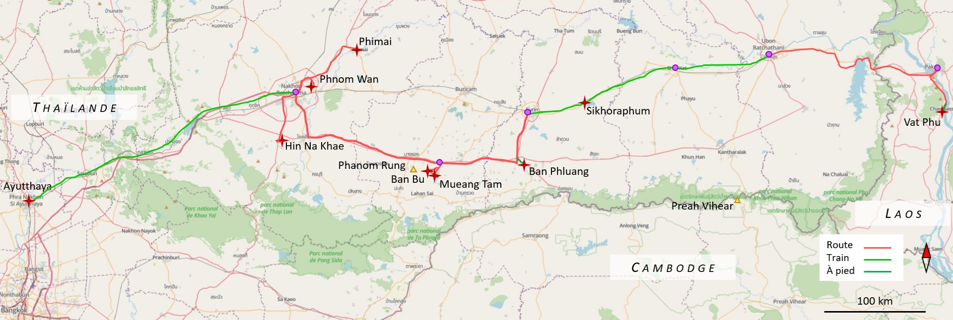 De Vat Phu à Ayutthaya, 800 km et un millénaire... De Vat Phu à Ayutthaya, 800 km et un millénaire...
