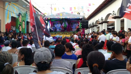 Meeting pour la réélection de Daniel Ortega, León, août 2016