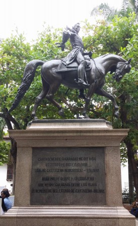 Simón Bolivar : "Cartageneros, si Caracas m’a donné la vie, vous m’avez donné la gloire". Place Simón Bolivar, Cartagena, septembre 2016
