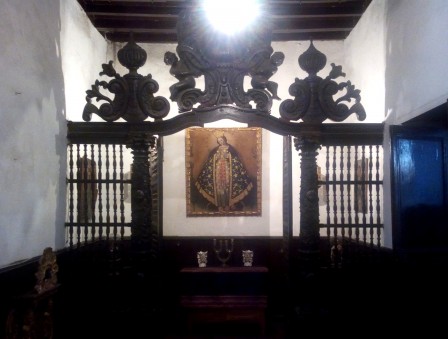 Chapelle baroque domestique et vierge du XVIIe, Lima, janvier 2017