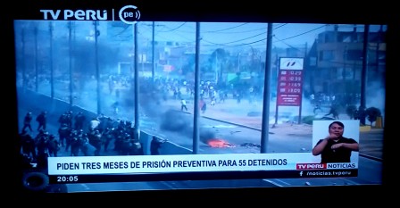 Émeutes sur la panaméricaine, Puente Piedra, "Perú TV", 13/01/17